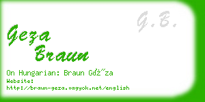 geza braun business card